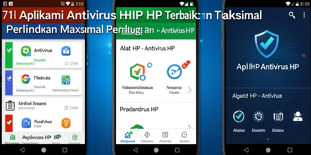 Tampilan antarmuka utama aplikasi 71H dengan fitur antivirus.