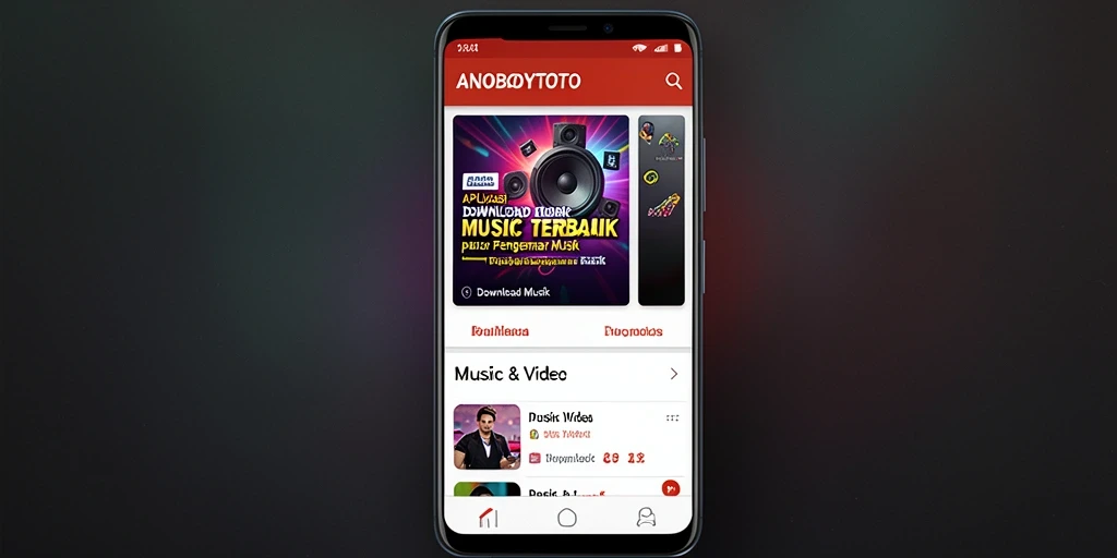 Antarmuka aplikasi ANOBOYTOTO untuk Download Musik yang menarik.