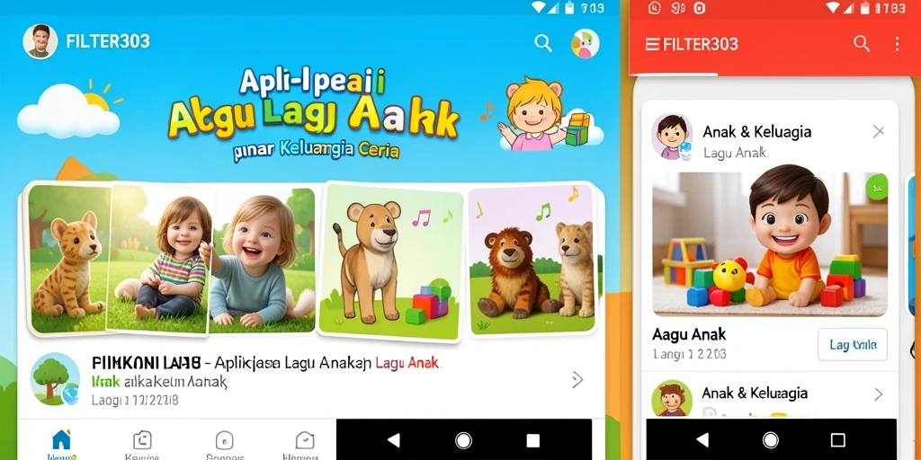 Tampilan antarmuka FILTER303 yang ceria dan ramah anak.
