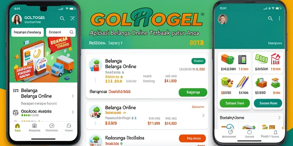 Antarmuka aplikasi GOLTOGEL yang sederhana untuk belanja online.
