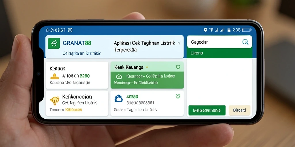 Tampilan antarmuka GRANAT88 untuk cek tagihan listrik yang intuitif.
