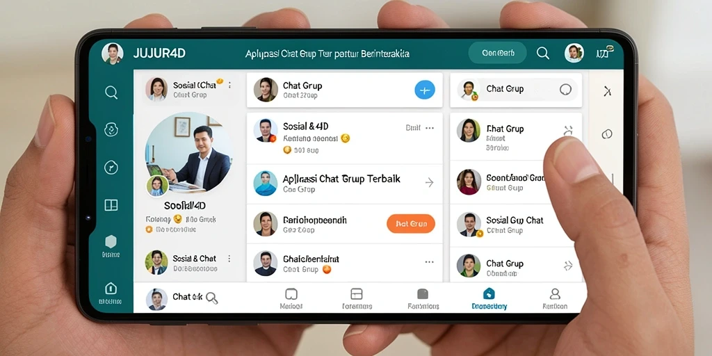 Antarmuka JUJUR4D yang menarik untuk percakapan grup.