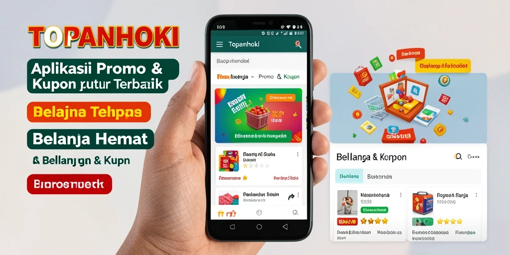 Tampilan antarmuka aplikasi TOPANHOKI dengan berbagai kupon menarik.